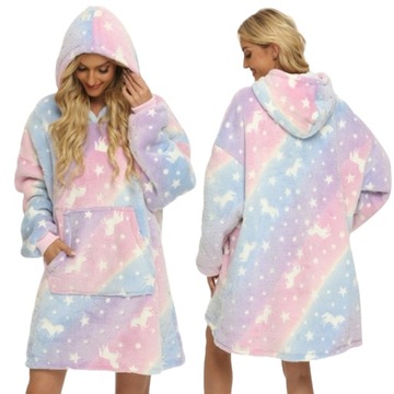 CIEPŁA BLUZA KOC OVERSIZE KOCOBLUZA 2W1 GRUBA XXL