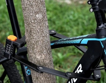 ВЕЛОСИПЕДНЫЙ ЗАМОК ДЛЯ ВЕЛОСИПЕДА, СКЛАДНОЙ КОМБИНИРОВАННЫЙ ЗАМОК, ЗАКАЛЕННАЯ СТАЛЬ