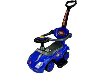 Mega Car 3in1 Blue Ride-On с толкателем