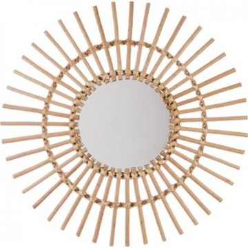 LUSTRO OKRĄGŁR RATTAN WIKLINA BOHO SŁOŃCE 58cm HIT