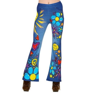 LEGINSY LATA 70-TE DISCO HIPIS NIEBIESKIE L/XL