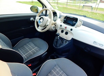 Fiat 500 II Seria 4 1.2 69KM 2017 Fiat 500 1.2 Lounge szklany dach jasny środek ładny zadbany bezwypadkowy, zdjęcie 17