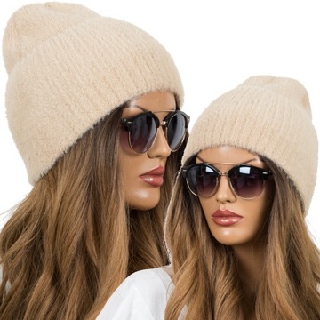 POLSKA CIEPŁA Czapka Damska BEANIE Zimowa KOLORY