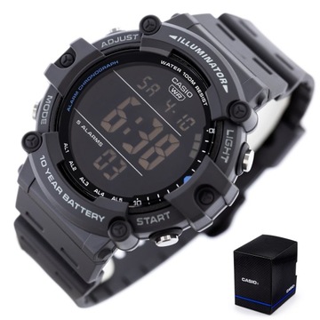 ZEGAREK MĘSKI CASIO SPORT ILLUMINATOR AE-1500WH-8B - WR100- DUAL TIME + BOX