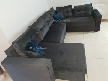 NAROŻNIK Milan U Sofa Chesterfield Pikowany velvet