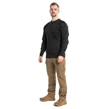 Sweter Bluza Golf wojskowy Mil-Tec Pullover Bundeswehry Polyacryl czarny 50