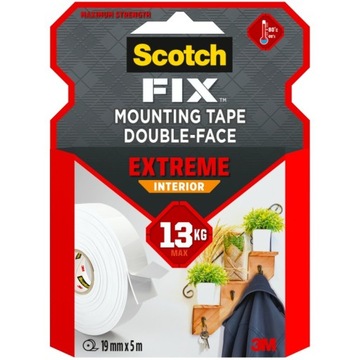 SCOTCH TASMA MONTAZOWA EXTREME WEWNETRZNA 19MMX5M