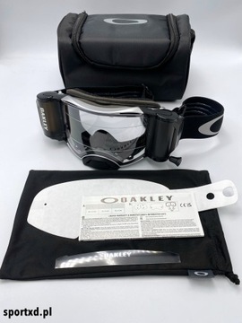 Oakley AIRBRAKE MX Tuff Blocks Gunmetal Black Clear Roll Off 7046C0