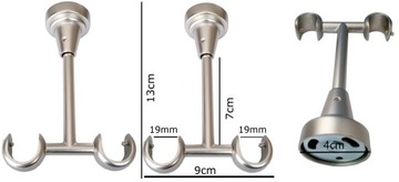 ПОТОЛОЧНЫЙ КАРКАС, СЕРЕБРЯНЫЙ 19мм/300см ДВОЙНОЙ С ЛЯГУШКАМИ, РАЗЛИЧНЫЕ КОНЦЫ