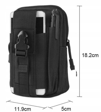 SASZETKA NERKA WOJSKOWA TAKTYCZNA CZARNA DO PASA