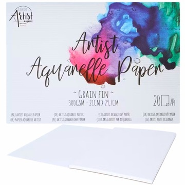 BLOK AKWARELOWY A4 PAPIER DO AKWARELI BIAŁY 300g
