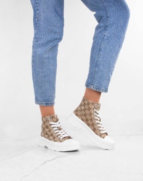 6334 БЕЖЕВЫЕ КРОССОВКИ НА ВЫСОКОЙ ПЛАТФОРМЕ 39