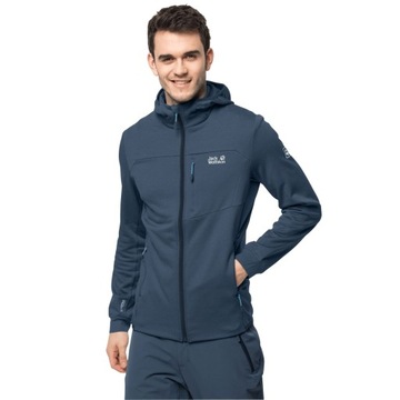 BLUZA POLAROWA MĘSKA JACK WOLFSKIN Z KAPTUREM XL