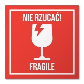 Ostrożnie Rzucać Etykiety Naklejki Szkło 250szt