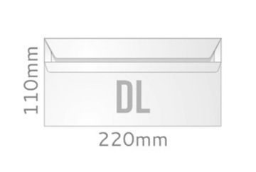 DL КОНВЕРТ БЕЛЫЙ САМОКЛЕЯЩИЙСЯ ЛЕВЫЙ ОКНО КАРТОН 1000 ШТ.