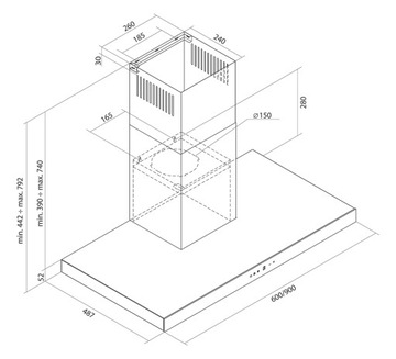 OKAP TOFLESZ ETNA BIAŁY 90CM SZKŁO NOWOŚĆ!