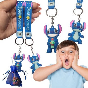 BRELOCZEK BRELOK DO KLUCZY PLECAKA STITCH 2 WZORY LILO I STICH ZAWIESZKA