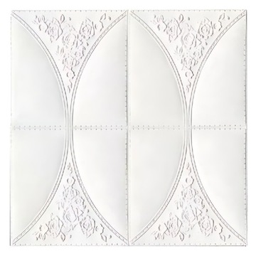 1X PANELE ŚCIENNE TAPETA SAMOPRZYLEPNA PŁYTKA BIAŁY 77x70 cm
