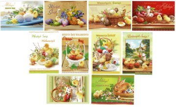 POCZTÓWKA KARTKA WIELKANOC ŚWIĘTA ZESTAW 10 SZTUK