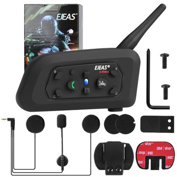 1X EJEAS V6 PRO МОТОЦИКЛСКИЙ ИНТЕРКОМ НАУШНИКИ BLUETOOTH 5.1 1200M 850MAH