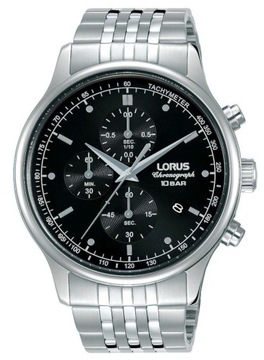 Chronograf męski zegarek Lorus RM311GX9 na stalowej bransolecie + GRAWER