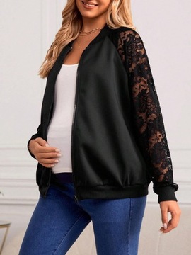 ЧЕРНАЯ Кофта для беременных БЕЗ КАПЮШОНА, МОЛНИЯ, КРУЖЕВО SHEIN 36