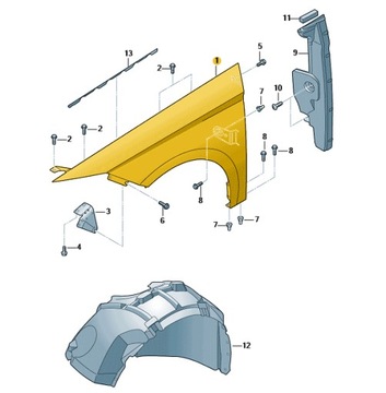 BŁOTNIK LEWY PRZEDNI SEAT LEON III ORYGINALNY 5F0821021G