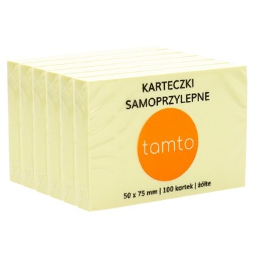Karteczki samoprzylepne 50x75/100 żółte - 6szt.