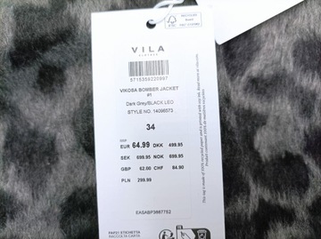 Vila VIKOSA BOMBER JACKET, kurtka bomber damska, r.34