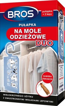 Bros Pułapka na Mole Odzieżowe DUO + 2 WKŁADY