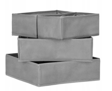 Органайзер для нижнего белья и носков в ящик гардероба, серый, набор из 4 шт.