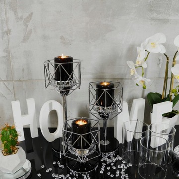 Хромированный подсвечник Glamour Lantern, серебристый НАБОР