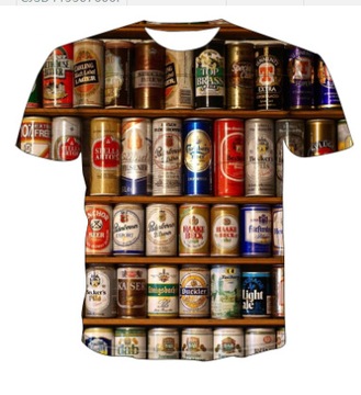 Druk 3D męska streetwear koszulka z krótkim rękawem z okrągłym dekoltem