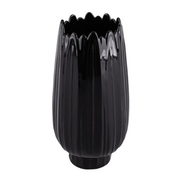 ГЛАМУРНАЯ ВАЗА ДЛЯ ЦВЕТОВ НА ПОДАРОК, ЧЕРНАЯ, 19СМ