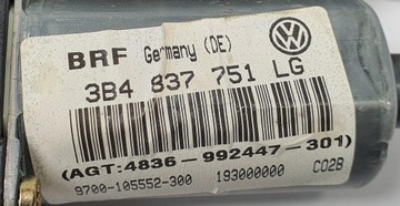 MOTOREK OPUSTIT OKNO LEVÝ PŘEDNÍ VW PASSAT B5 3B4837751LG