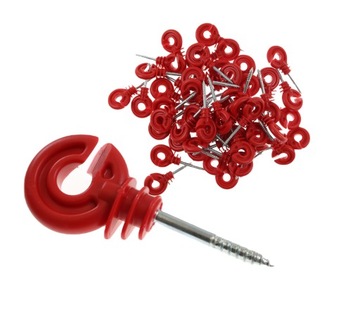 IZOLATOR DO PLECIONEK DRUTU WKRĘCANY PASTUCH ELEKTRYCZNY OGRODZENIE 100 SZT