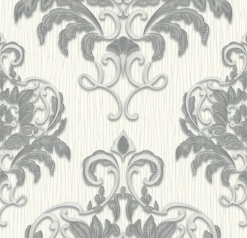 TAPETA NA FLIELINIE GLAMOUR ORNAMENT SREBRNY