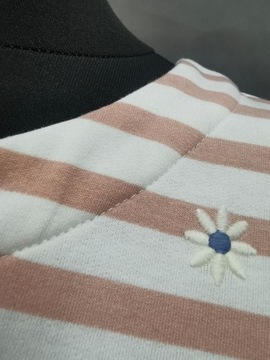 Tu bluza bluzka pasy nadruk kwiatki casual 46