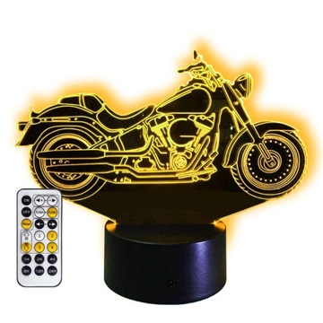 CHOPPER MOTOR MOTOCYKL Lampka Nocna 3D LED + PILOT