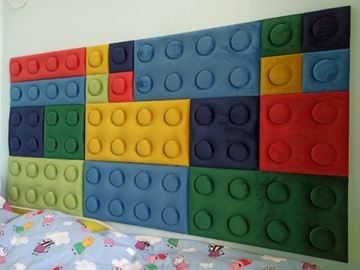 GOTOWY UKŁAD PANELI TAPICEROWNYCH LEGO NA ŚCIANĘ - 200 x 37.5 CM