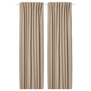 IKEA ROSENMANDEL Zasłona zaciem beż 135x300 2szt