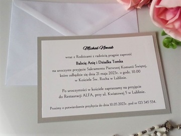 ZK23P Zaproszenie na Komunię komunijne PERSONALIZA