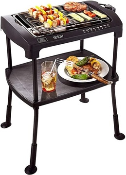DUŻY GRILL ELEKTRYCZNY OGRODOWY STOJĄCY 2000W 2w1