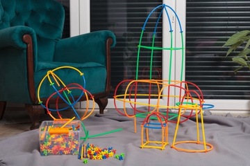 СТРОИТЕЛЬНЫЕ БЛОКИ, СОЛОМОЧКИ, ПАЛКИ, ТРУБКИ, 400 шт.