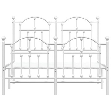 Металлический каркас кровати с изголовьем и изножьем, белый, 120х200 см Lumarko!