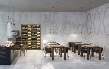 НАПОЛЬНАЯ ПЛИТКА ДЛЯ ВАННОЙ КОМНАТЫ GRESS МРАМОР SYBIL СВЕТЛО-СЕРАЯ 60X120 MAT