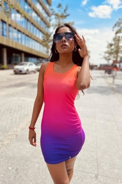Sukienka Slim Ombre Orange Purple XS/S HIT LATO