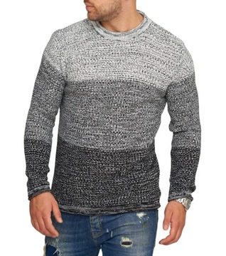 SWETER MĘSKI SWETEREK CIENIOWANY OMBRE - L