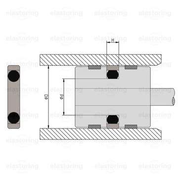 Поршневое кольцо герметизированное поршень цилиндра Ger OW1 K17 230x209x8.1