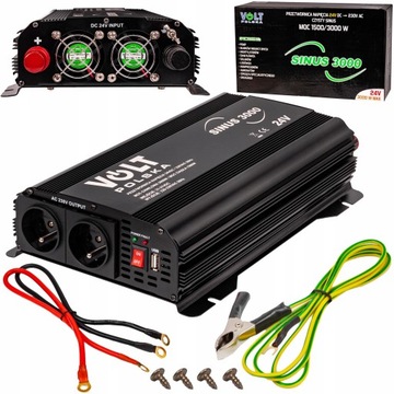 ПРЕОБРАЗОВАТЕЛЬ СИНУС-ТОКА-НАПРЯЖЕНИЯ 24 В 230 В 3000 Вт